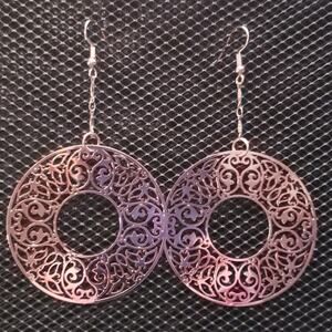 Rose goldtone filigree earrings